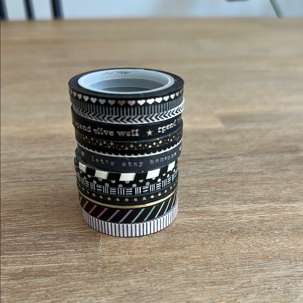 Black and Gold Decorative Washi Tape Set